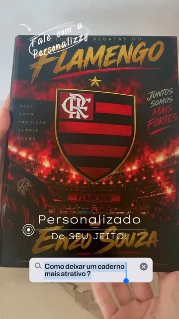 Livro personalizado com capa de time de futebol