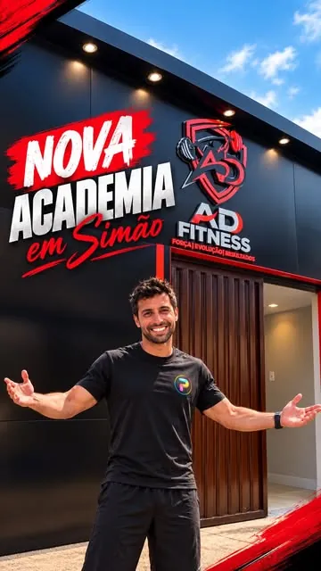 Anúncio da AD Fitness nas telas